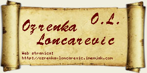 Ozrenka Lončarević vizit kartica